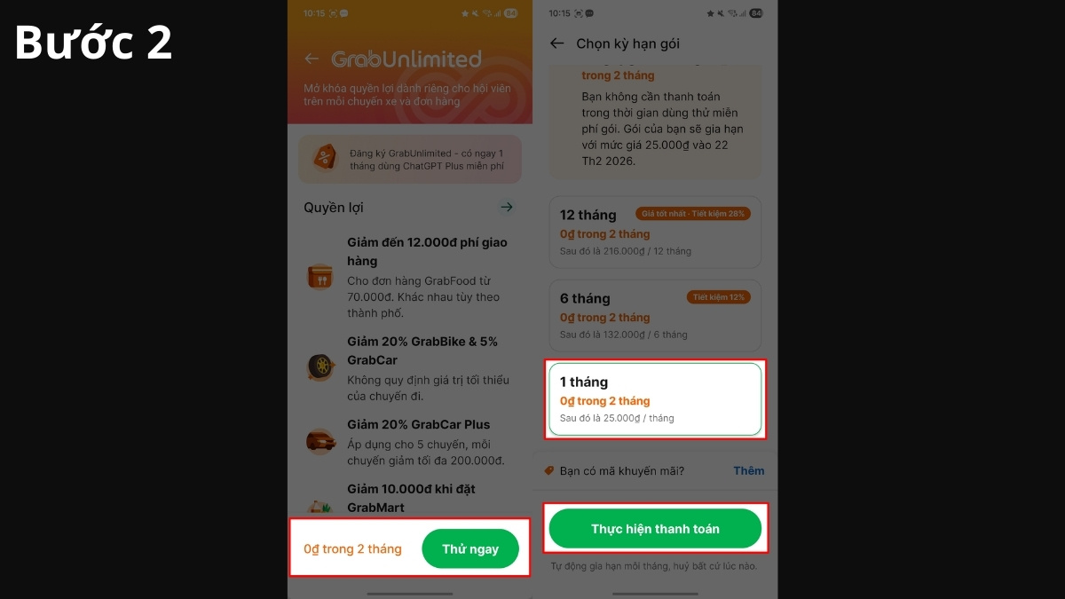 Hướng Dẫn Cách Nhận ChatGPT Plus Miễn Phí Bằng Grab bước 2