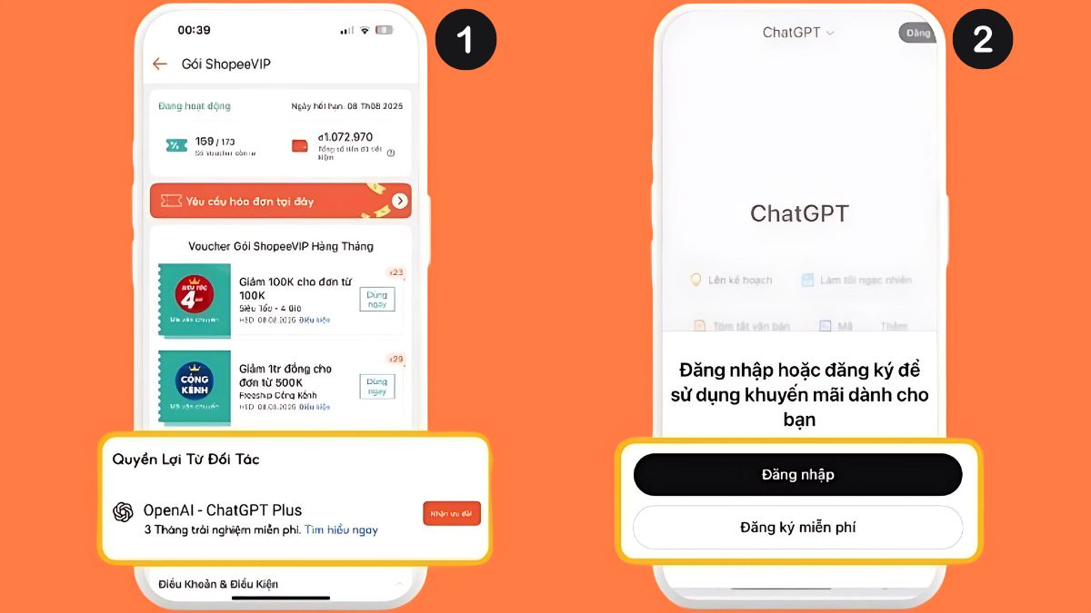 Cách nhận ChatGPT Plus miễn phí 3 tháng trên Shopee bước 2