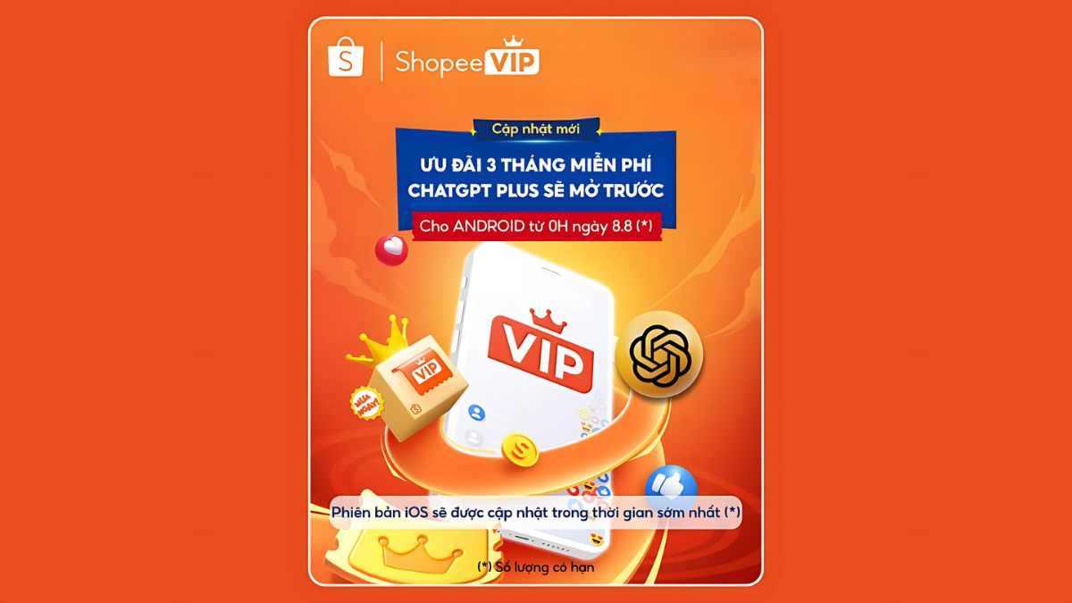 Thông tin về chương trình miễn phí ChatGPT Plus trên Shopee