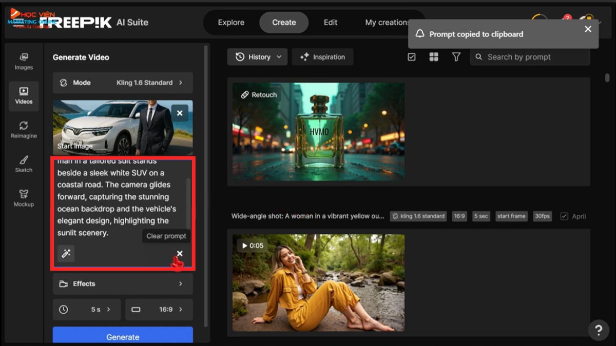 Tạo video AI quảng cáo từ ảnh bước 3