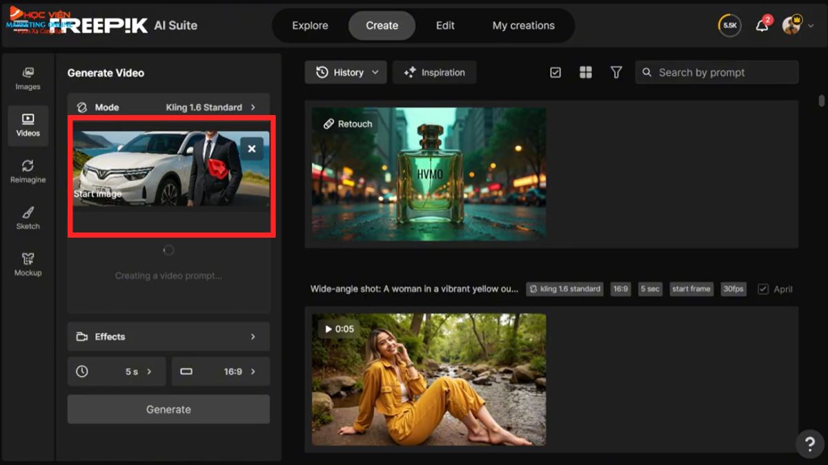 Tạo video AI quảng cáo từ ảnh bước 2