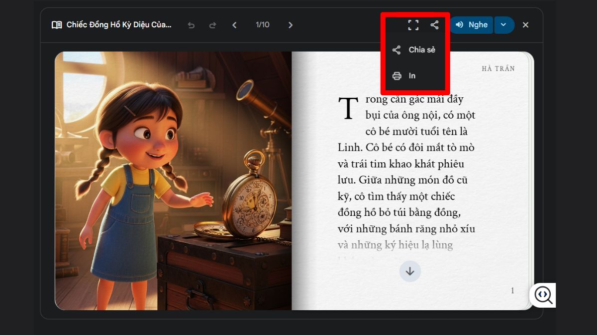 Hướng dẫn cách dùng tính năng Storybook trên Gemini tạo truyện tranh bước 6