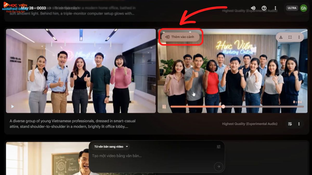 Cách ghép nhiều video thành một video với Veo 3 bước 1