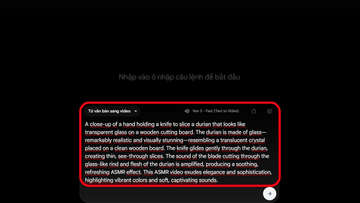 Hướng dẫn cách dùng Veo 3 tạo video ASMR bước 3