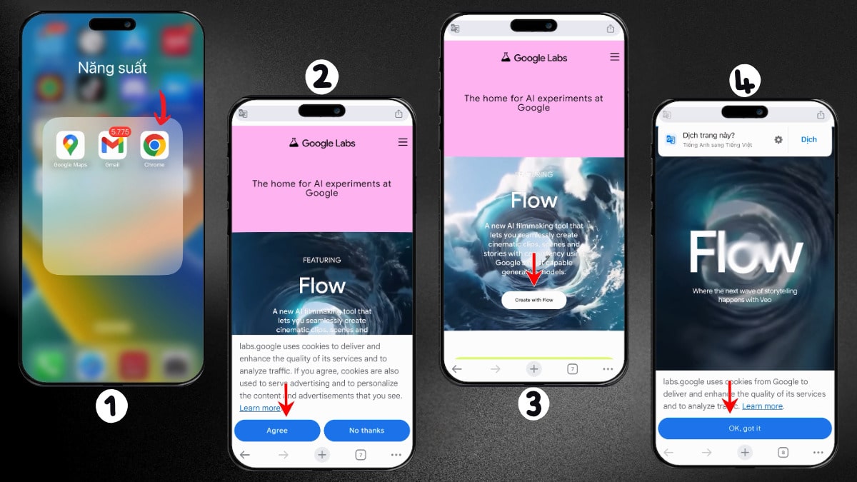 Hướng dẫn cách sử dụng Google Veo 3 trên điện thoại cách 2 bước 1.1
