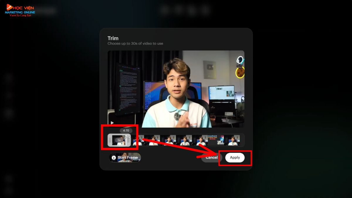 Hướng dẫn sử dụng tính năng Editor (Reframe) để chỉnh sửa video bước 1