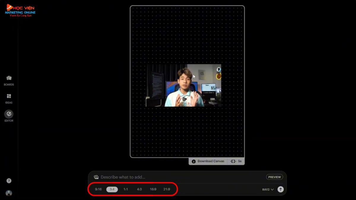 Hướng dẫn sử dụng tính năng Editor (Reframe) để chỉnh sửa video bước 3