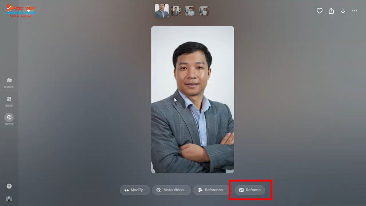Hướng dẫn sử dụng tính năng Editor (Reframe) để chỉnh sửa hình ảnh bước 2.1