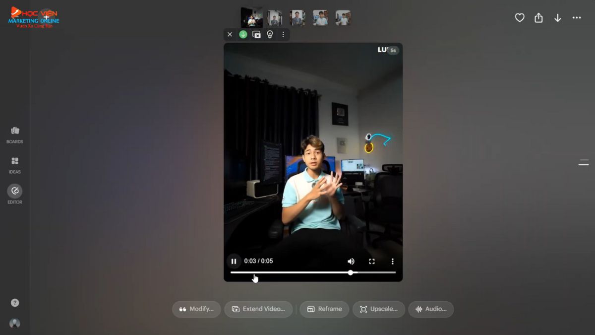 Hướng dẫn sử dụng tính năng Editor (Reframe) để chỉnh sửa video