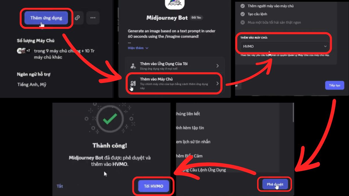 Cách dùng Midjourney thông qua Discord bước 4.2