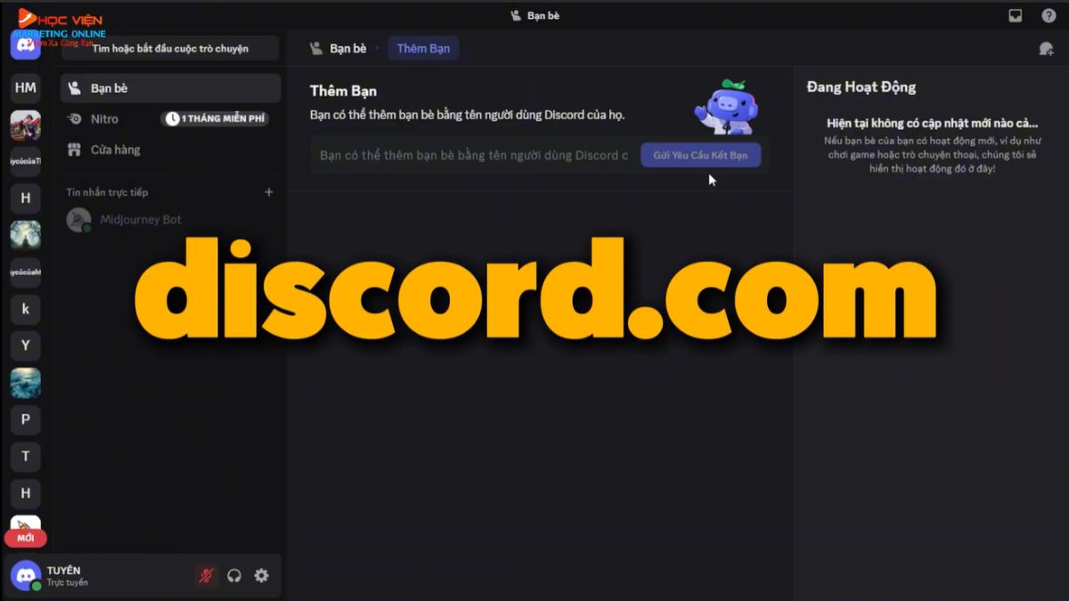 Cách dùng Midjourney thông qua Discord bước 1