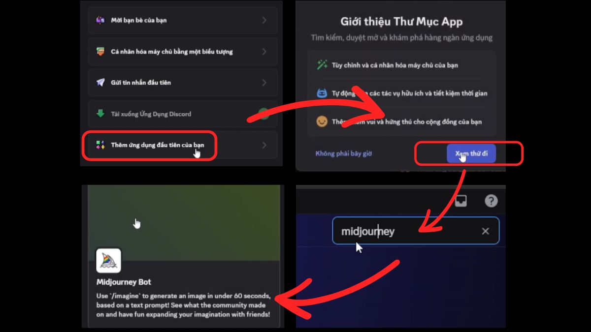 Cách dùng Midjourney thông qua Discord bước 4.1