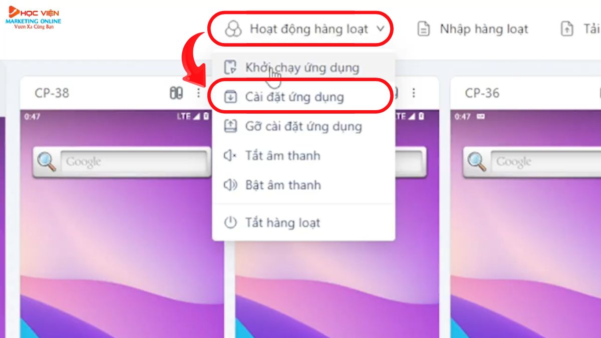 Các ứng dụng chi tiết của đồng bộ hóa thao tác- Cài đặt ứng dụng hàng loạt bước 1