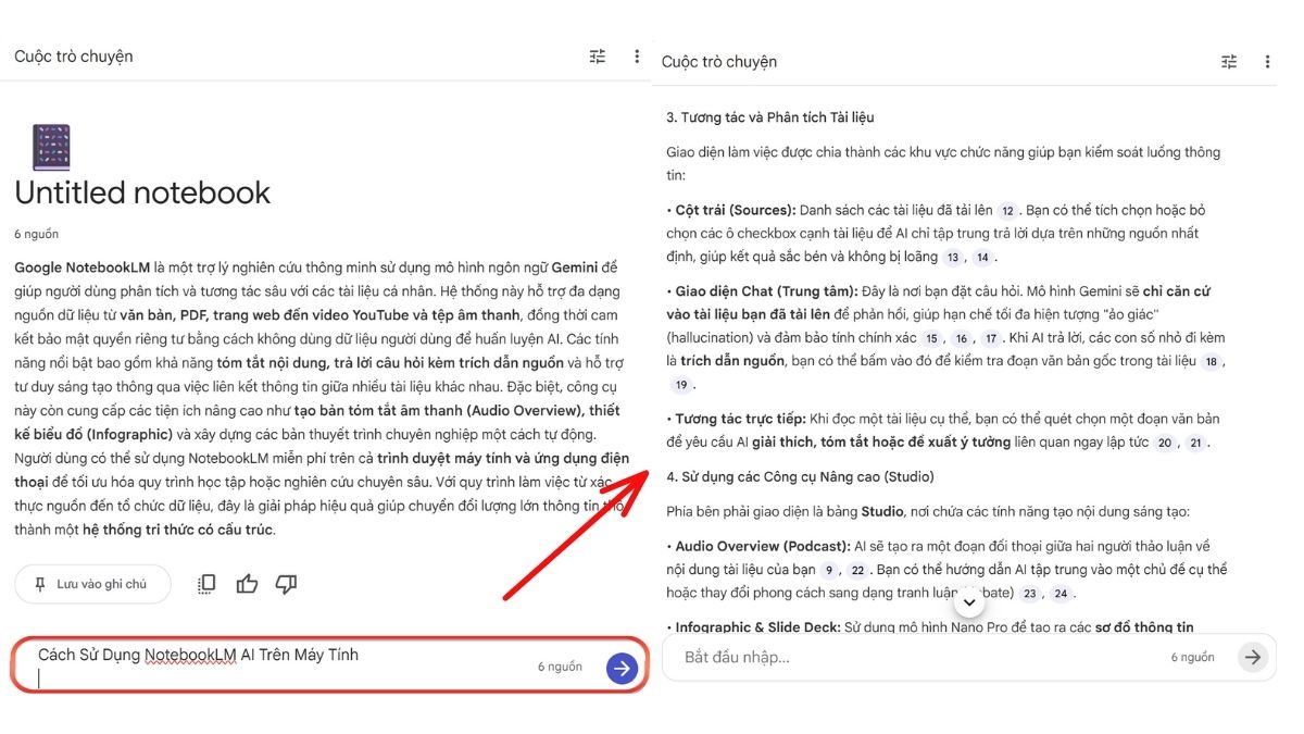 Hướng Dẫn Cách Hỏi- Đáp Với NotebookLM AI bước 4.1