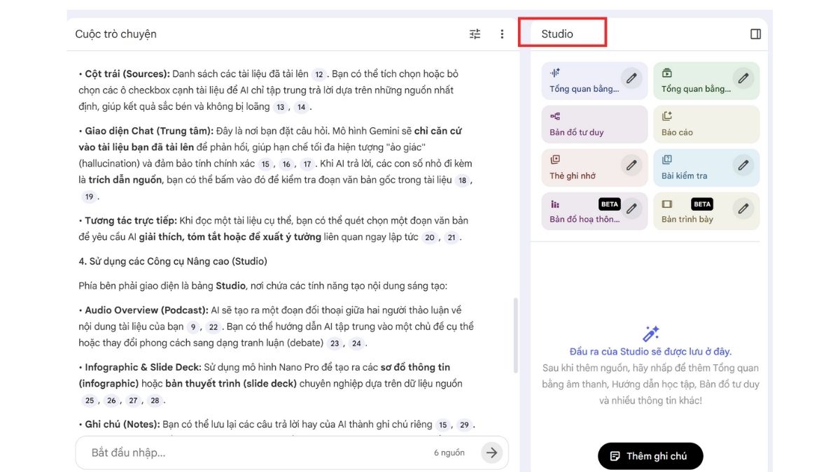 Hướng Dẫn Cách Hỏi- Đáp Với NotebookLM AI bước 5.1