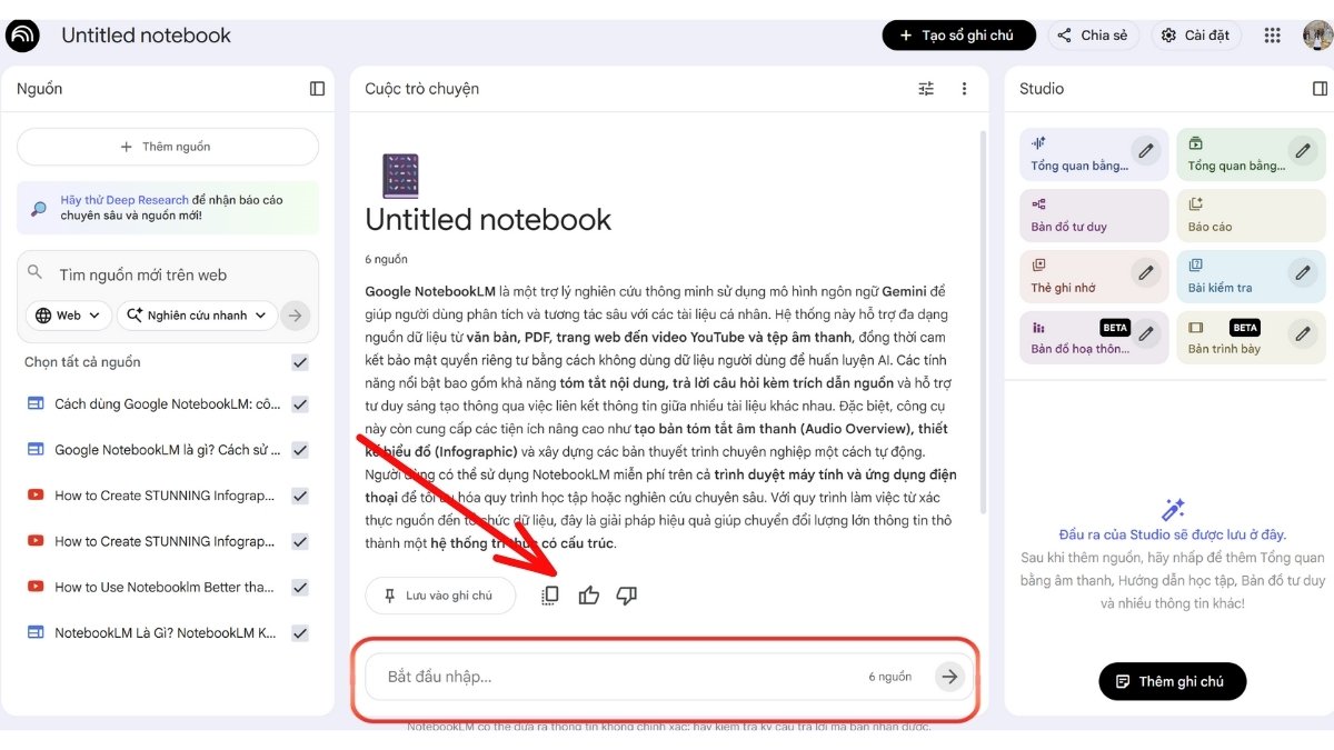 Hướng Dẫn Cách Hỏi- Đáp Với NotebookLM AI bước 3.2