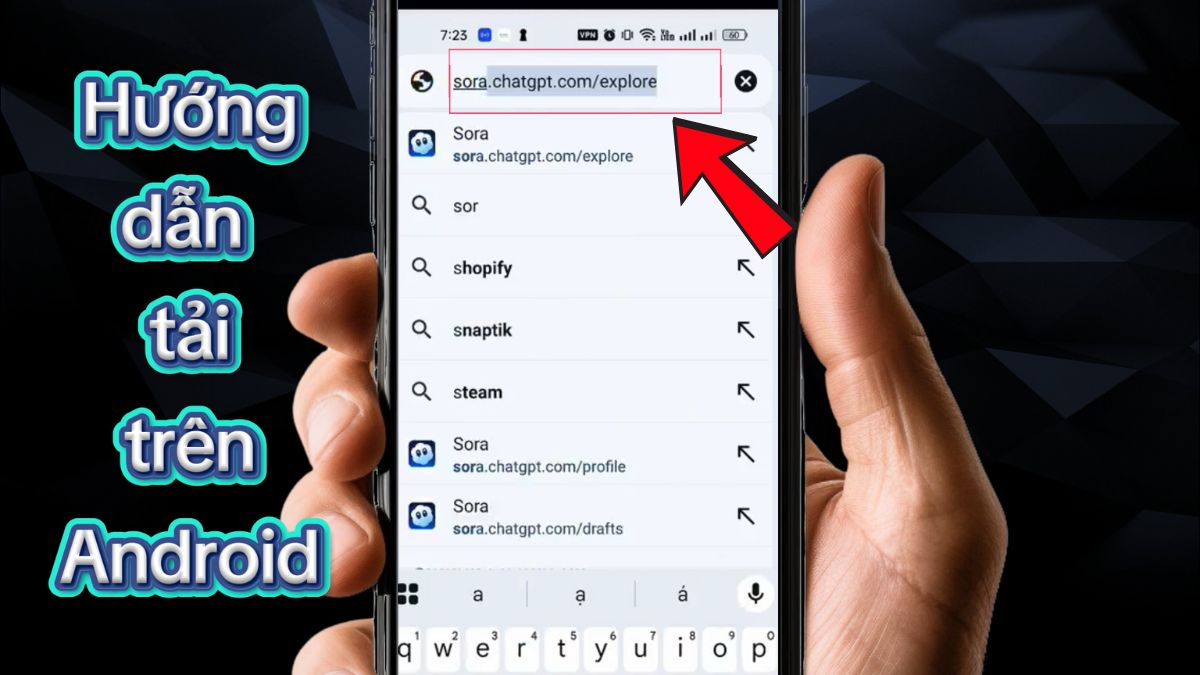 Cách Truy Cập Sora 2 Trên Điện Thoại Android Bước 3.1