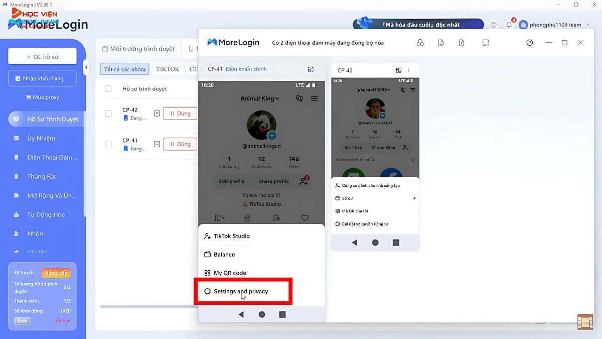 Thiết lập và thực hiện tự động hóa với MoreLogin bước 1.2
