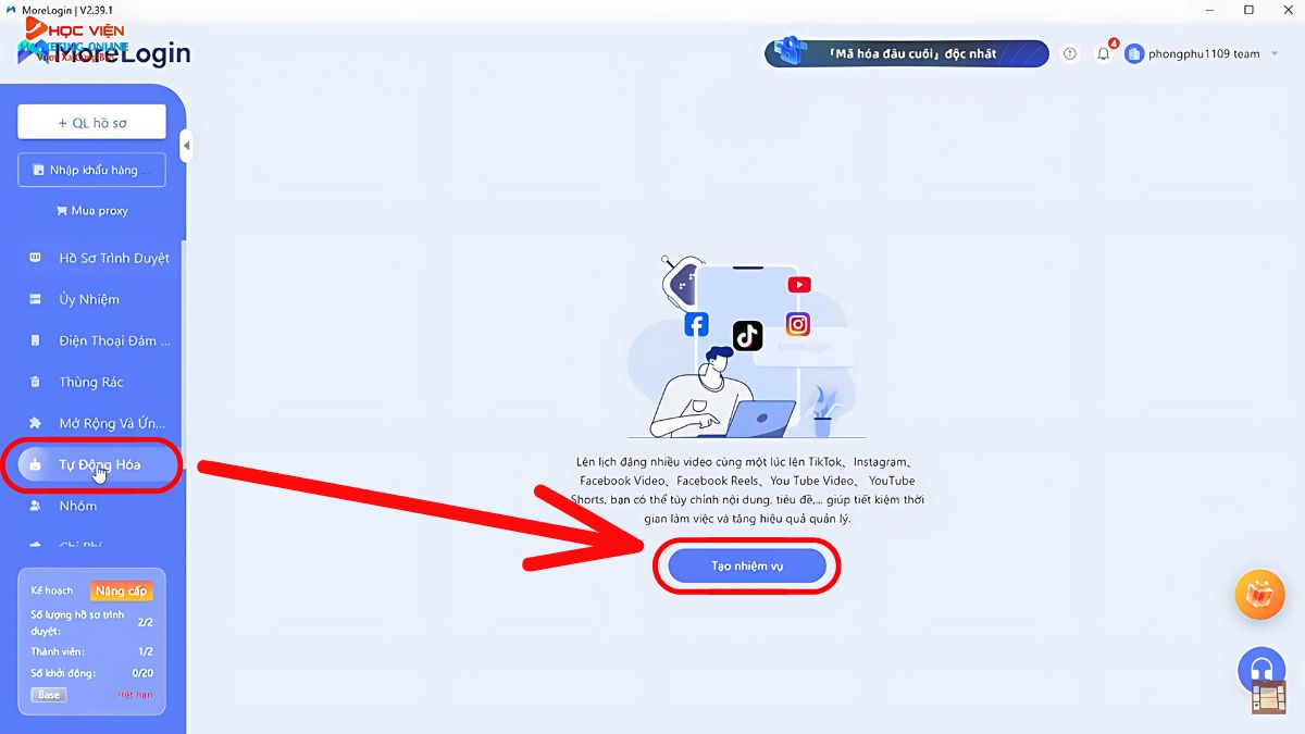 Thiết lập và thực hiện tự động hóa với MoreLogin bước 3