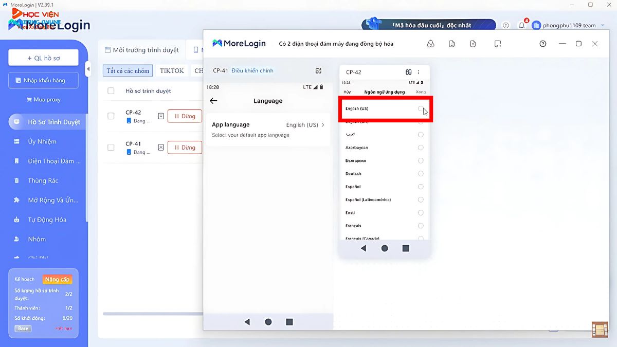 Thiết lập và thực hiện tự động hóa với MoreLogin bước 1.3
