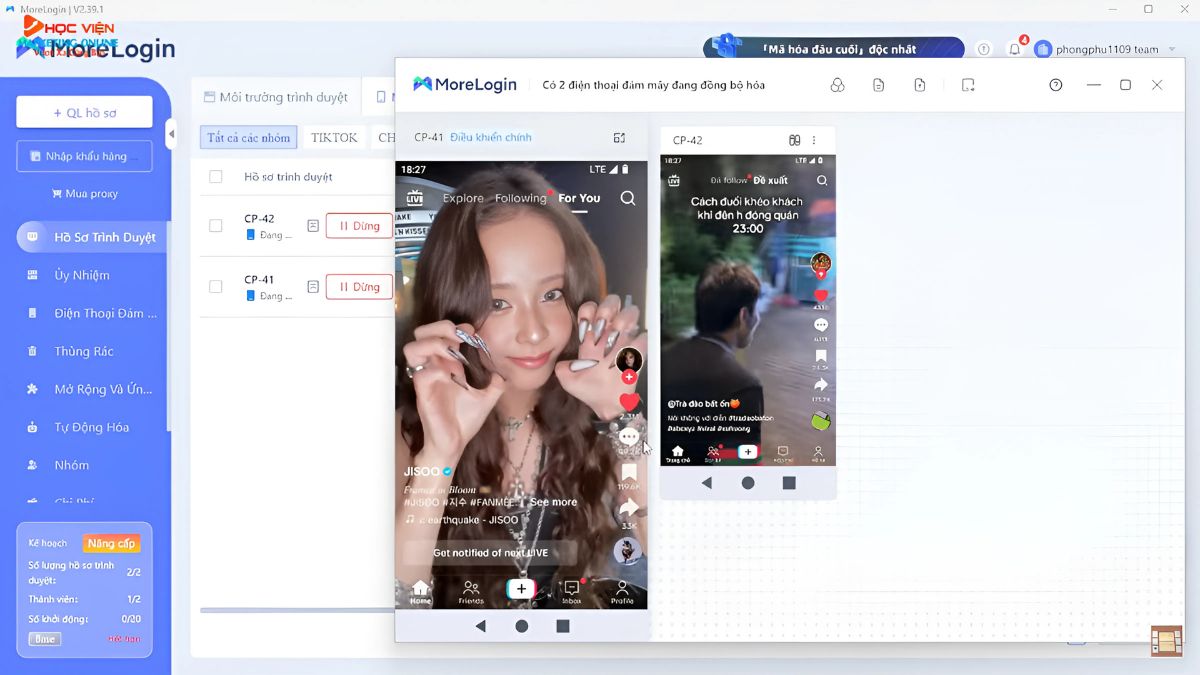 Hướng dẫn cách sử dụng MoreLogin- Đồng bộ hóa thiết bị điện thoại đám mây bước 3