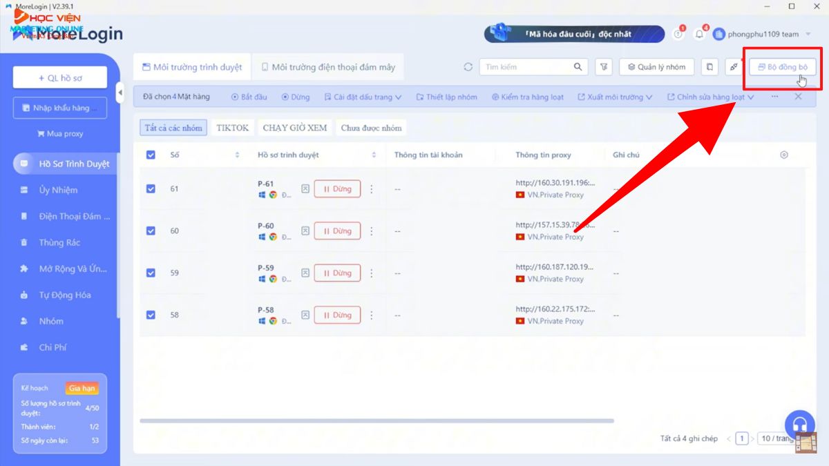 Cách tăng view và cày giờ xem trên Youtube bằng MoreLogin- Tiến hành tăng view và cày giờ xem trên Youtube bước 2.1
