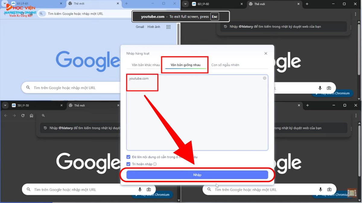 Cách tăng view và cày giờ xem trên Youtube bằng MoreLogin- Tiến hành tăng view và cày giờ xem trên Youtube bước 3.2