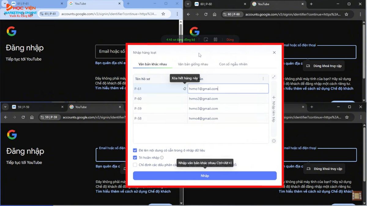 Cách tăng view và cày giờ xem trên Youtube bằng MoreLogin- Tiến hành tăng view và cày giờ xem trên Youtube bước 4