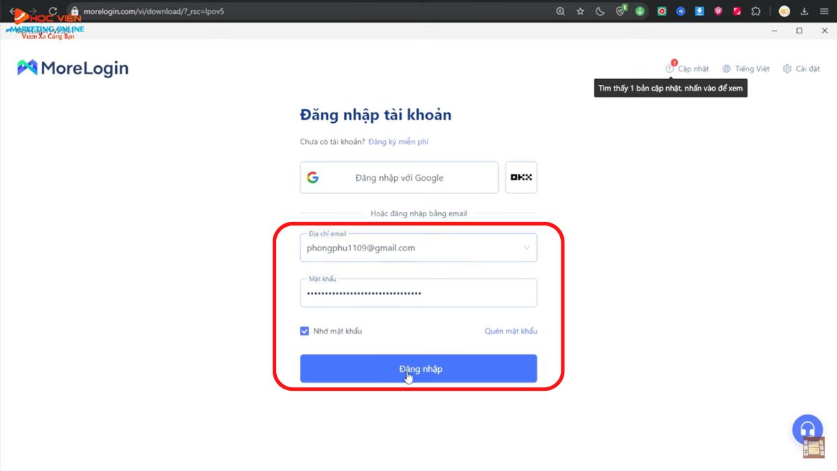 Cách đăng ký tài khoản MoreLogin miễn phí bước 7