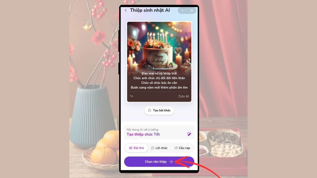 Hướng Dẫn Cách Tạo Thiệp Chúc Tết Bằng Zalo AI bước 7