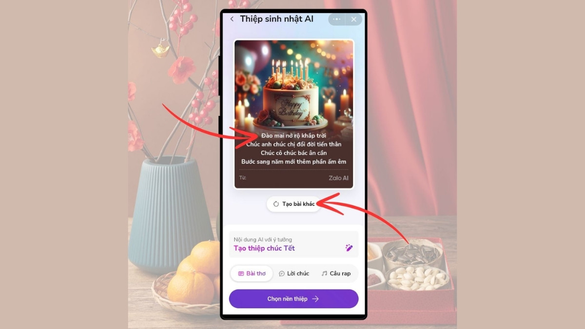 Hướng Dẫn Cách Tạo Thiệp Chúc Tết Bằng Zalo AI bước 5