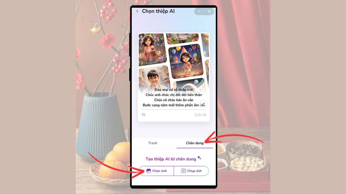 Hướng Dẫn Cách Tạo Thiệp Chúc Tết Bằng Zalo AI bước 8.1