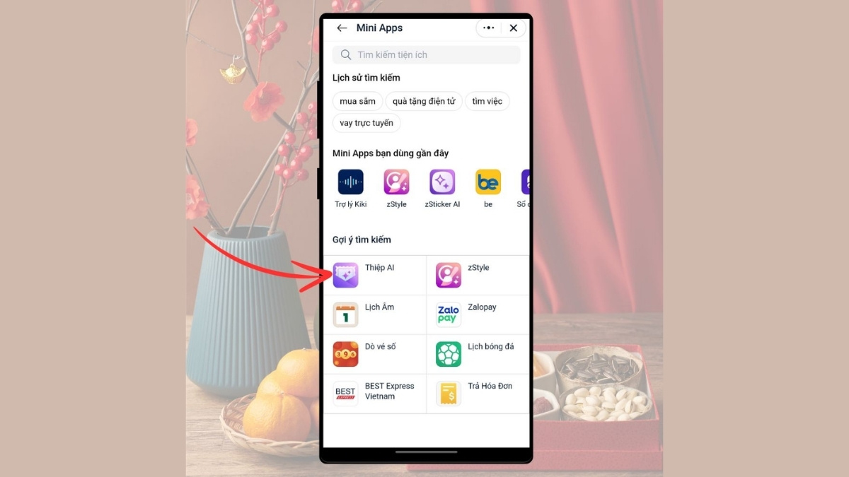 Hướng Dẫn Cách Tạo Thiệp Chúc Tết Bằng Zalo AI bước 2