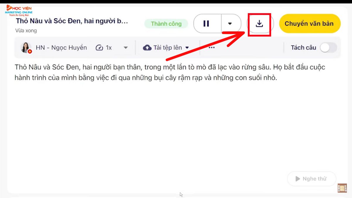 Hướng dẫn cách tạo video bằng AI miễn phí- chuyển văn bản sang âm thanh bằng Vbee bước 4