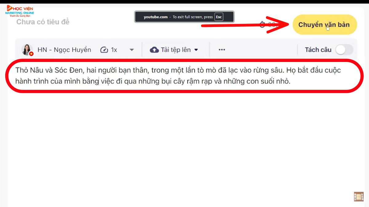 Hướng dẫn cách tạo video bằng AI miễn phí- chuyển văn bản sang âm thanh bằng Vbee bước 3