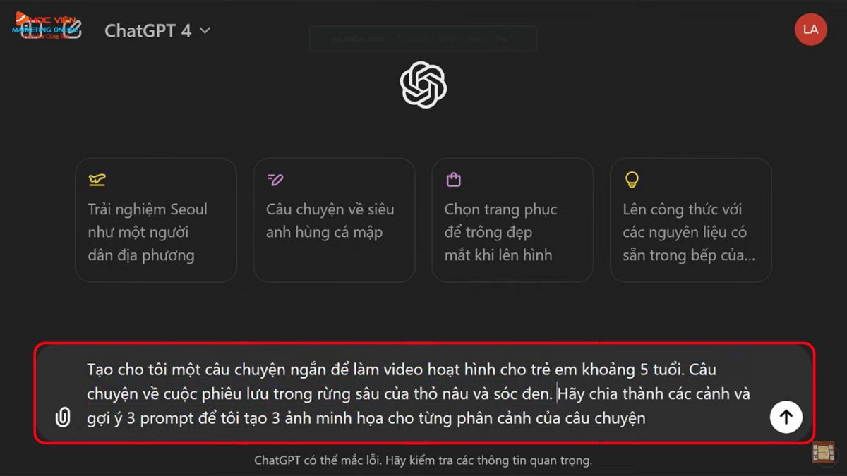Hướng dẫn cách tạo video bằng AI miễn phí- Tạo kịch bản bước 3