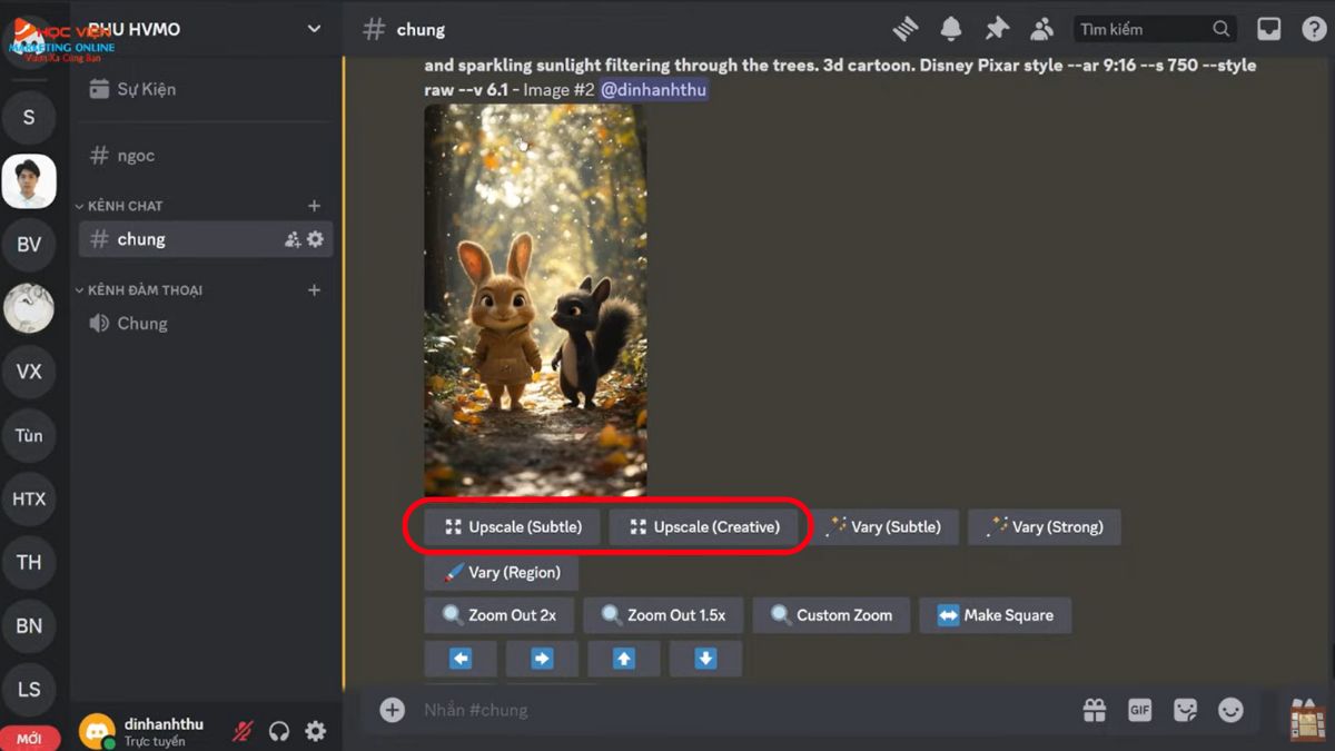 Hướng dẫn cách tạo video bằng AI miễn phí- Tạo hình ảnh với Midjourney bước 4