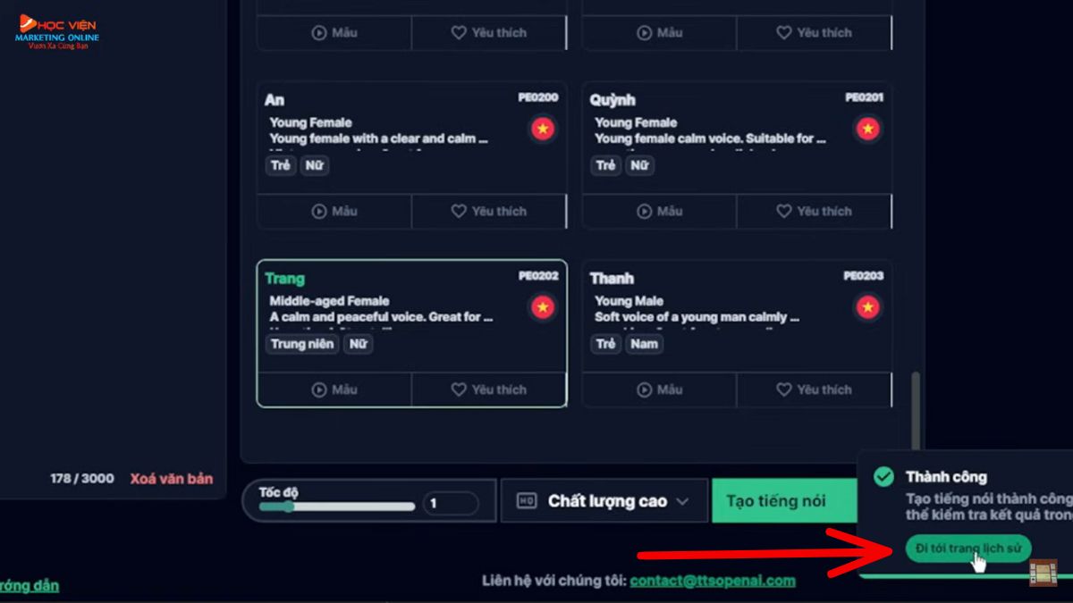 Hướng dẫn cách tạo video bằng AI miễn phí- chuyển văn bản sang âm thanh bằng TTS OpenAI bước 6