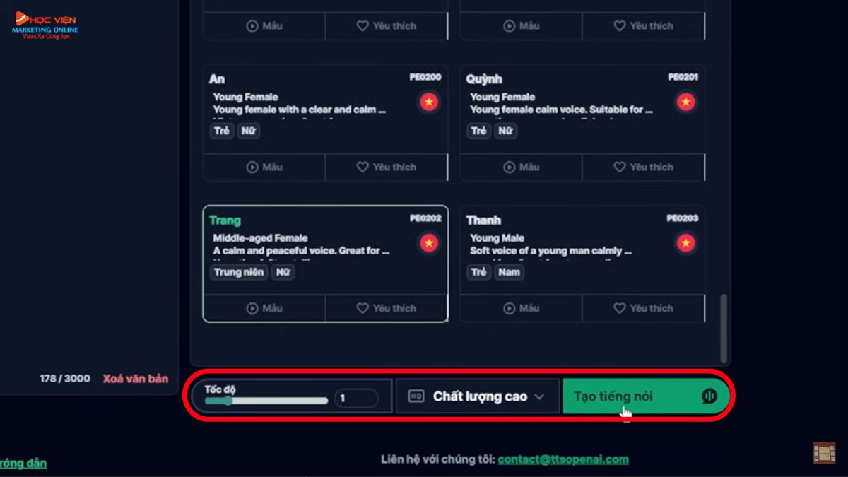 Hướng dẫn cách tạo video bằng AI miễn phí- chuyển văn bản sang âm thanh bằng TTS OpenAI bước 5