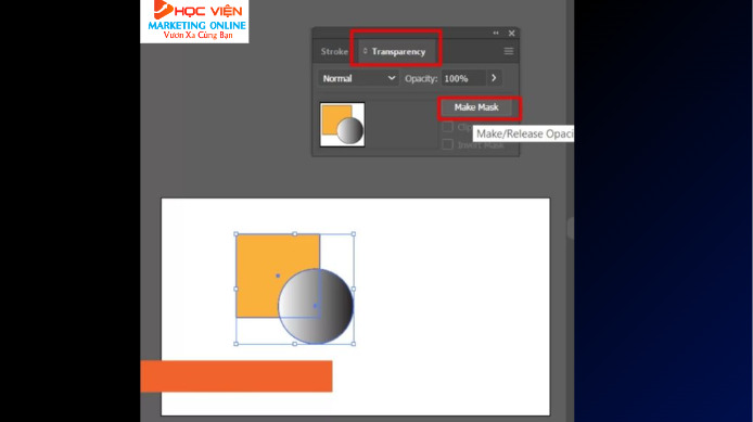 Cách cắt ảnh trong AI bằng Opacity Mask