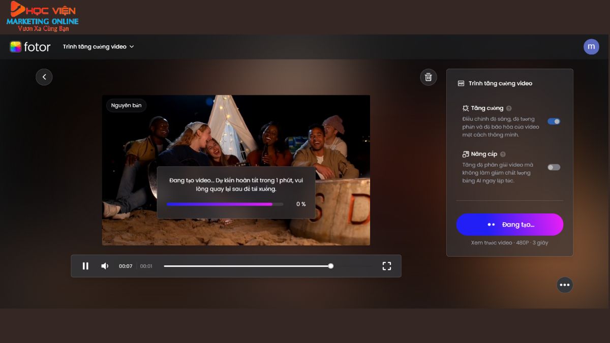 Cách làm nét video bằng AI Fotor