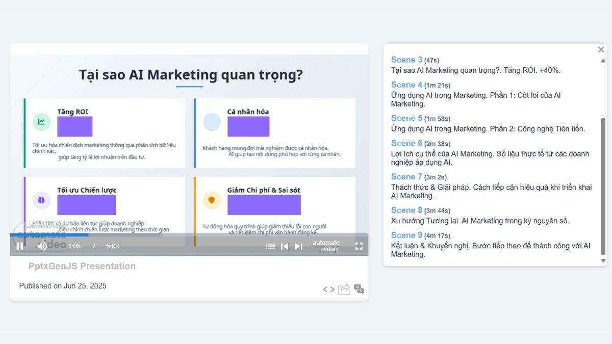 Công cụ chuyển PowerPoint sang video bằng AI- Cách sử dụng Automate