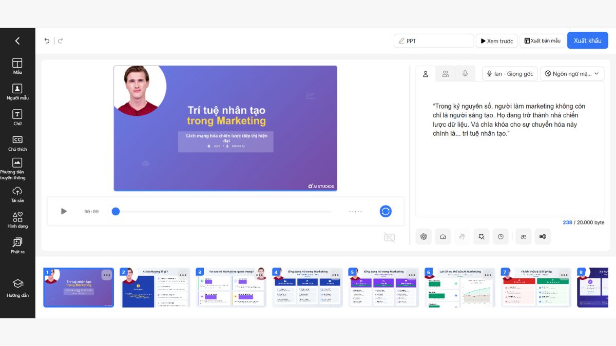 Công cụ chuyển PowerPoint sang video bằng AI- Cách sử dụng Deepbrain