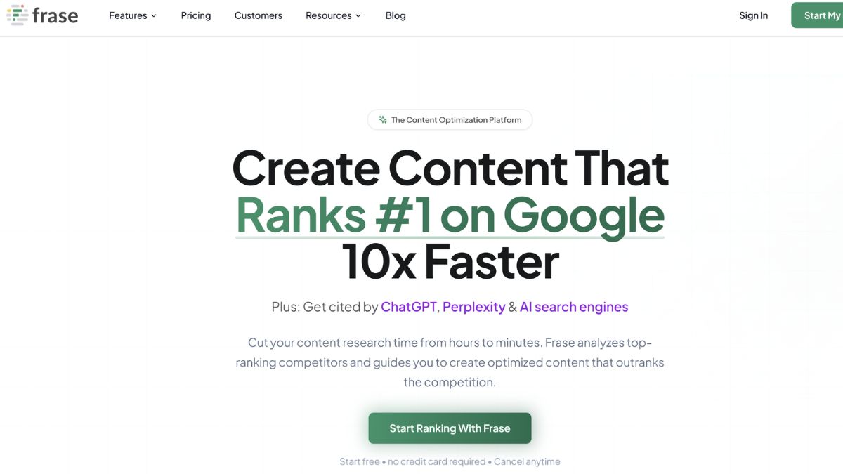 Công Cụ AI SEO Nội Dung Affiliate Marketing- Frase