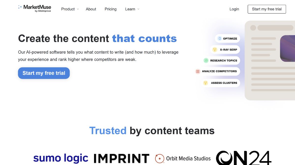 Công Cụ AI SEO Nội Dung Affiliate Marketing- Marketmuse