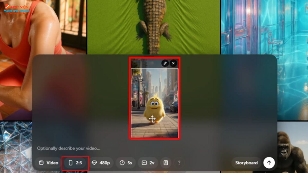 Chuyển ảnh thành video online bằng Sora AI bước 2