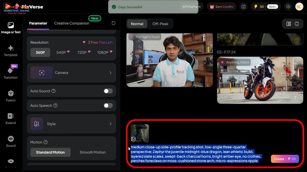 Tạo video chuyển động từ hình ảnh bằng Pixverse AI bước 5