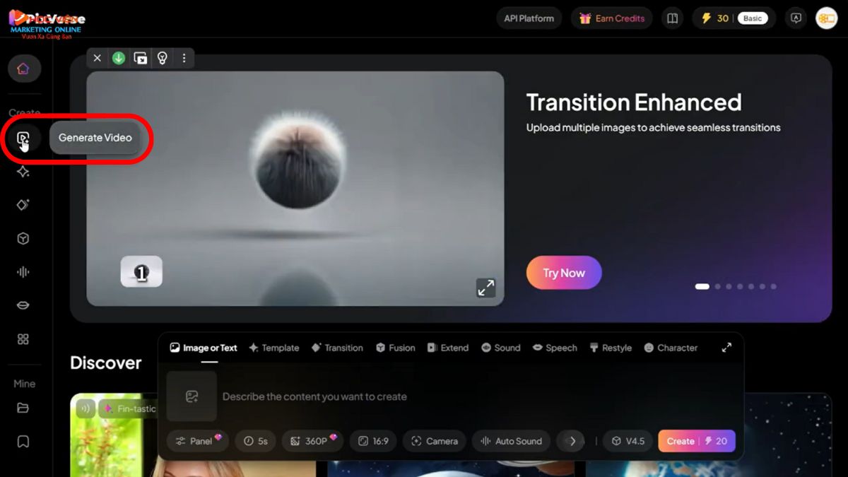 Tạo video chuyển động từ hình ảnh bằng Pixverse AI bước 2