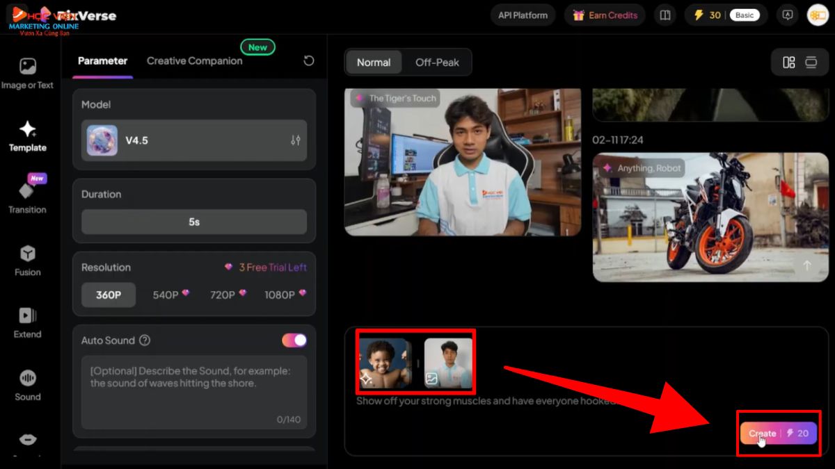 Tạo video với hiệu ứng hot trend bằng Pixverse AI bước 3
