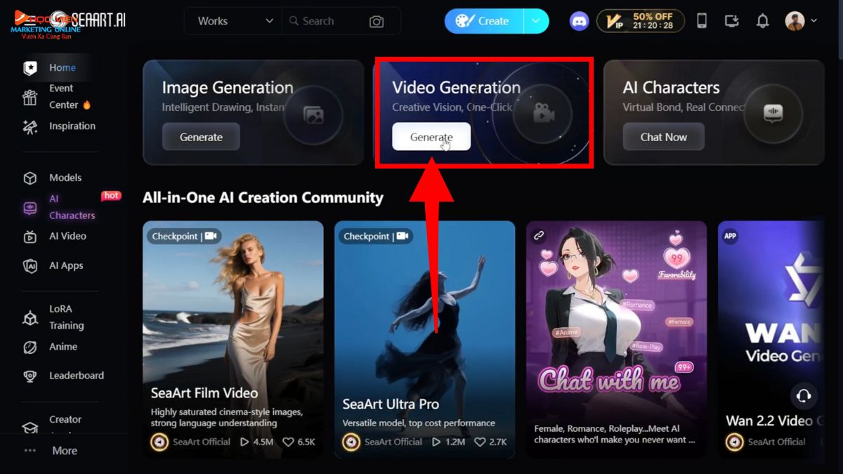 Công cụ chuyển hình ảnh thành video AI- Seaart.AI bước 2